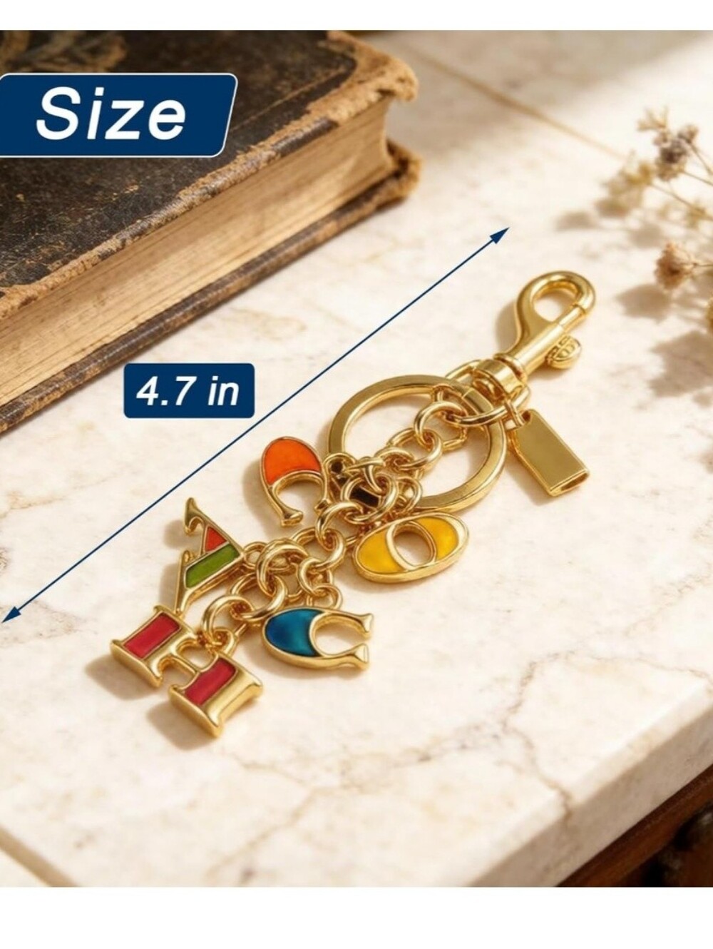 ⚜️GOLD TONE KEY CHAIN/BAG CHARM  BRAND NEW - Picture 4 of 6